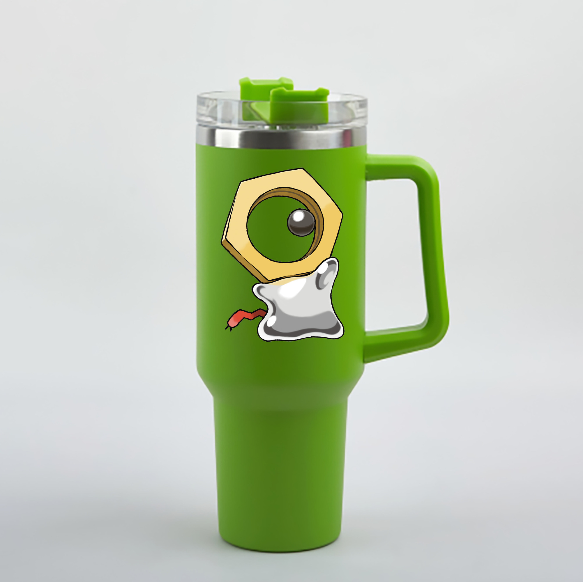 （画像用） ポケットモンスター Pokémon 1200mL車用タンブラー - クリスタルステッカー（プラスチックストロー付き）